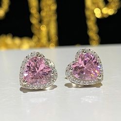 Pink Heart Earrings 
