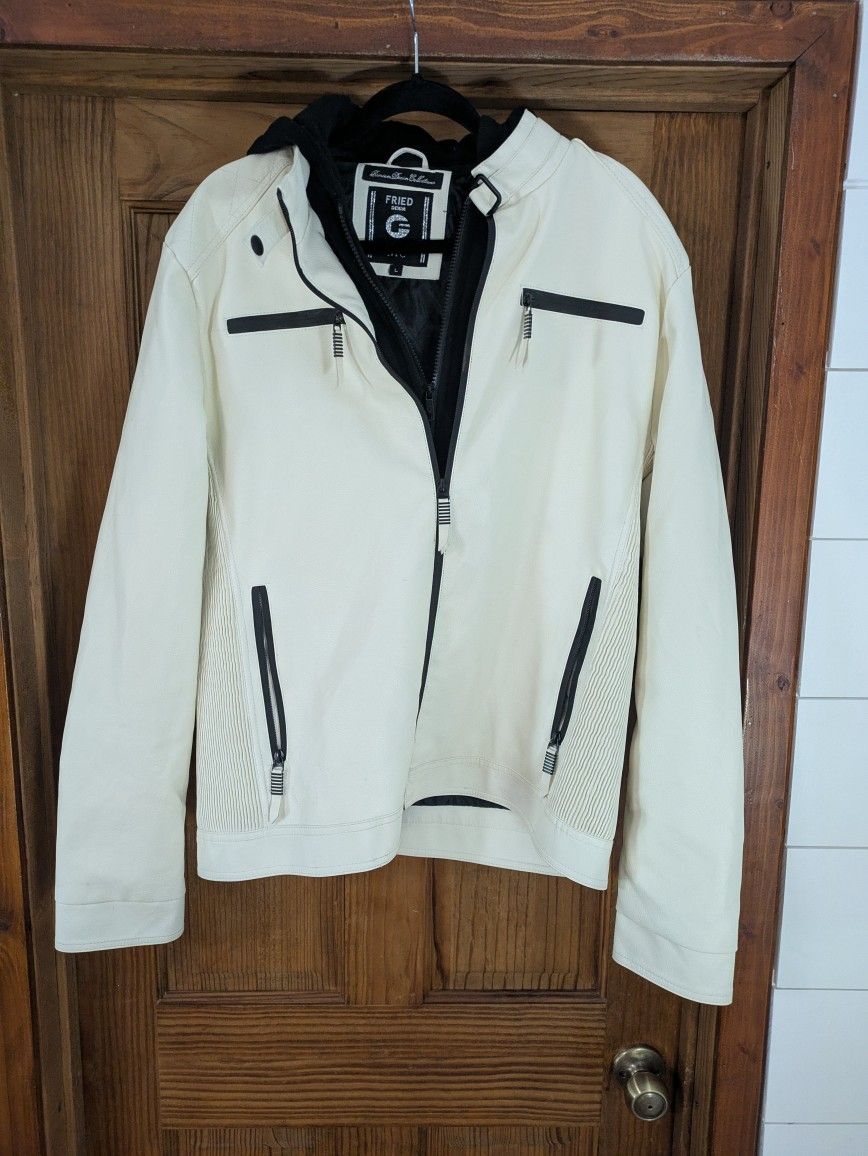 Fried Faux Moto Hooded Jacket/Coat