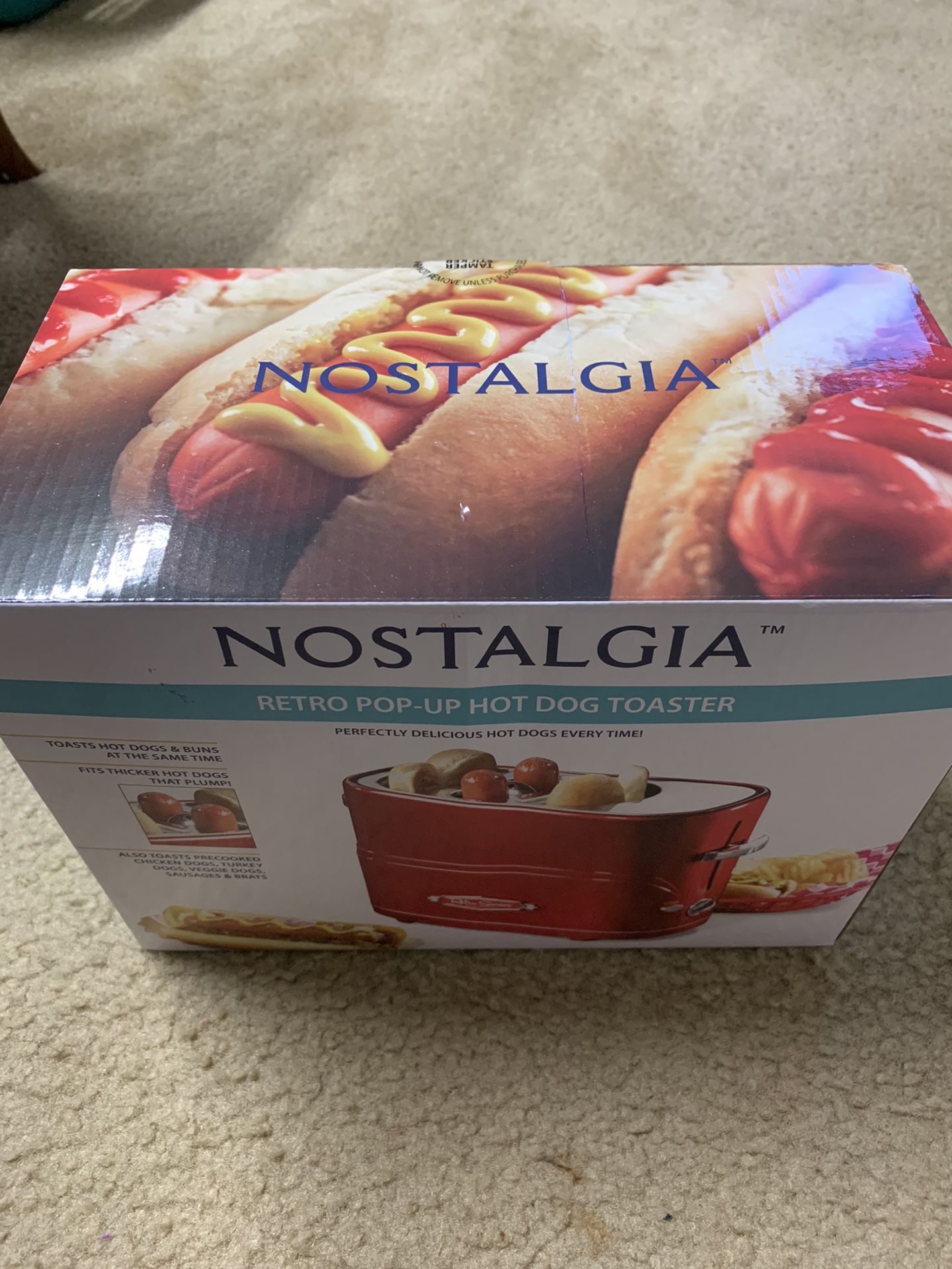 Nostalgia Hot Dog Toaster ( New never used)