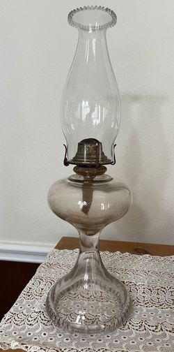 Vintage Glass Oil Kerosene Lamp