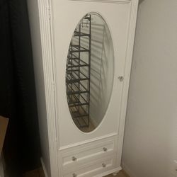 white kids armoire with mirror