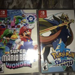 Super Mario Bros Wonder And Pokémon Sword For Nintendo Switch
