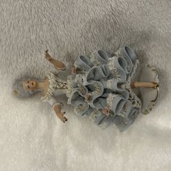 vintage Dresden lace porcelain ballerina figurine