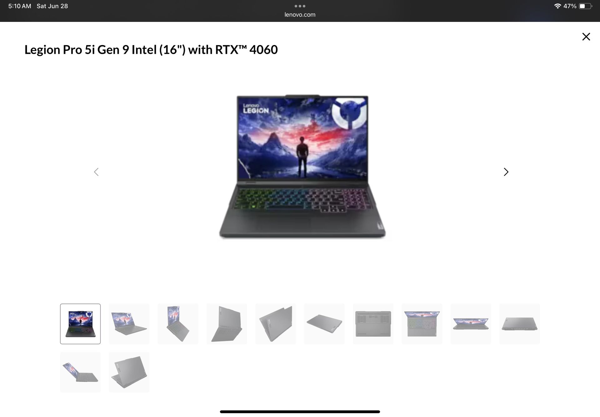 Legion Pro 5i Gen i9 Intel (16") with RTX™ 4060 Or Trade