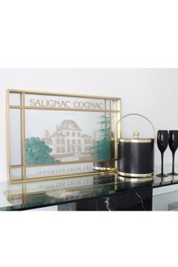 Vintage Salignac Cognac Mirrored Art Bar Sign