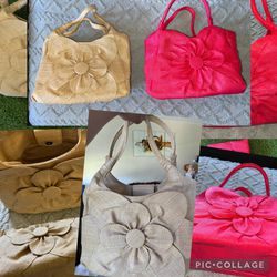 New Floral Straw Purse with Burlap Look