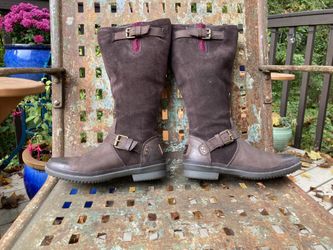 UGG Dark Brown Suede & Leather Winter Boots- Size 5.5 EUC