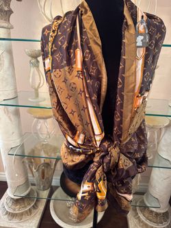 FASHION DESIGNER MONOGRAM SHAWL SCARF TOP BIKINI COVER UP