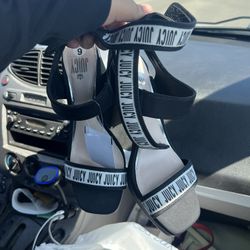 Juicy Black White Size 9 Heels