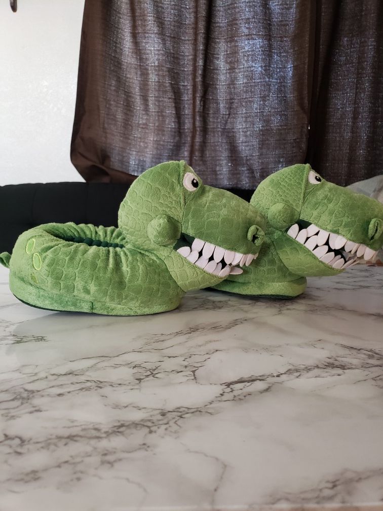 Toddler Kids Disney Toy Story Rex Plush Slippers Size 9-10