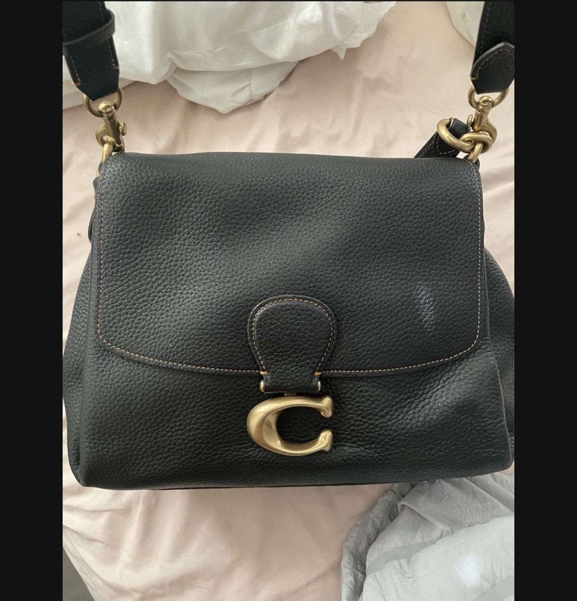Coach black leather purse 