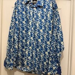 Adult English Laundry Button Up Longsleeved Night Out Shirt Quirky Fun Pattern Size XXL just $5