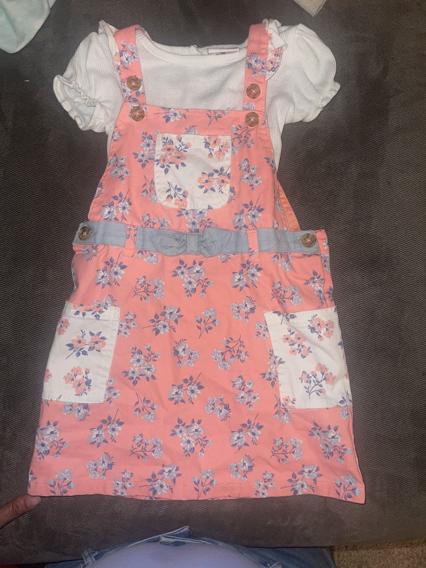 Kids Overalls Dress With Shirt