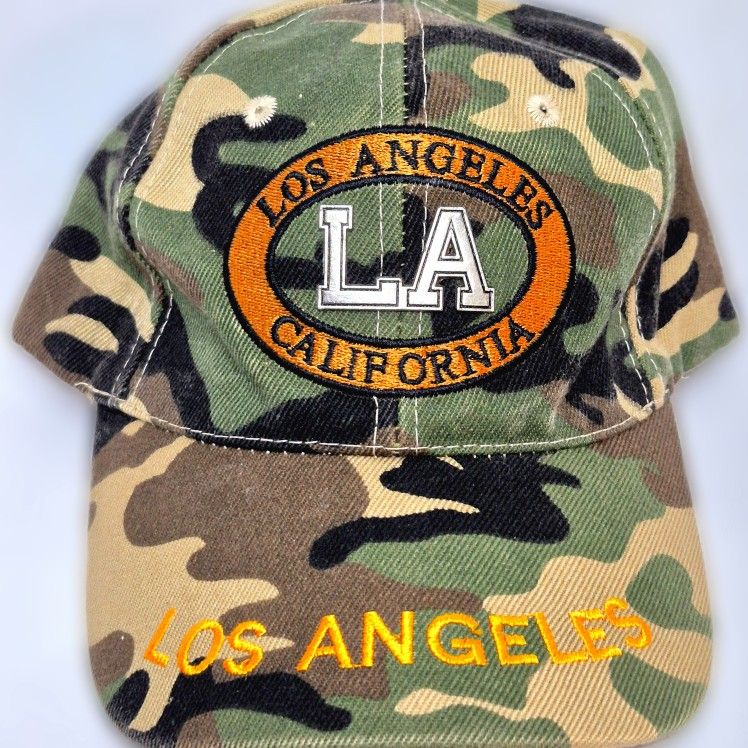 Camo LA Hat Los Angeles California Embroidered Cap Adjustable Urban Style