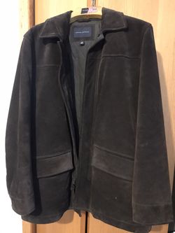 Banana Republic Suede Leather Coat, Brown, Med