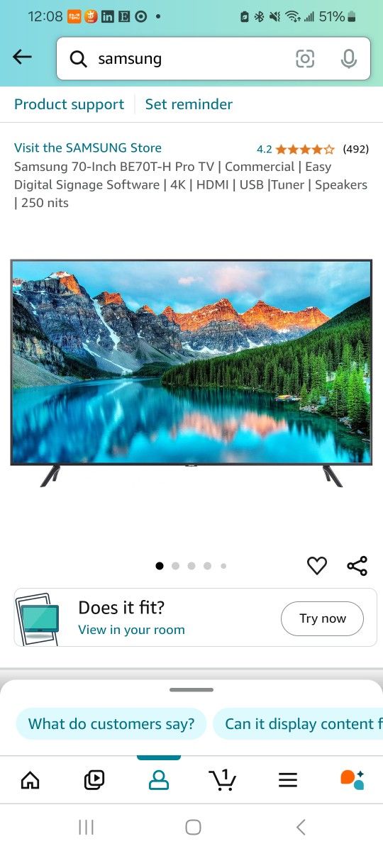 70 inch Samsung TV
