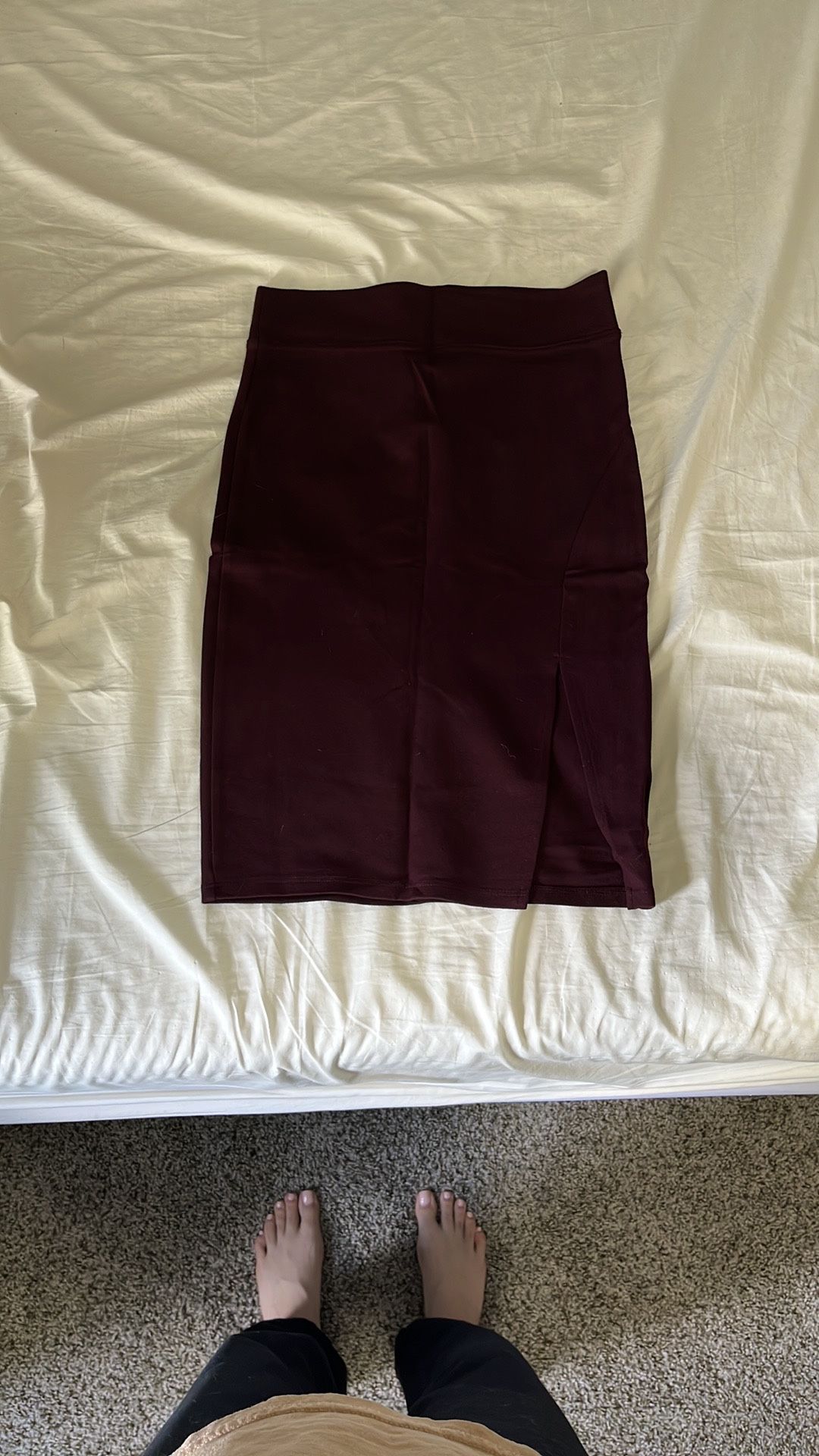 Forever 21 Deep Burgundy Pencil Skirt
