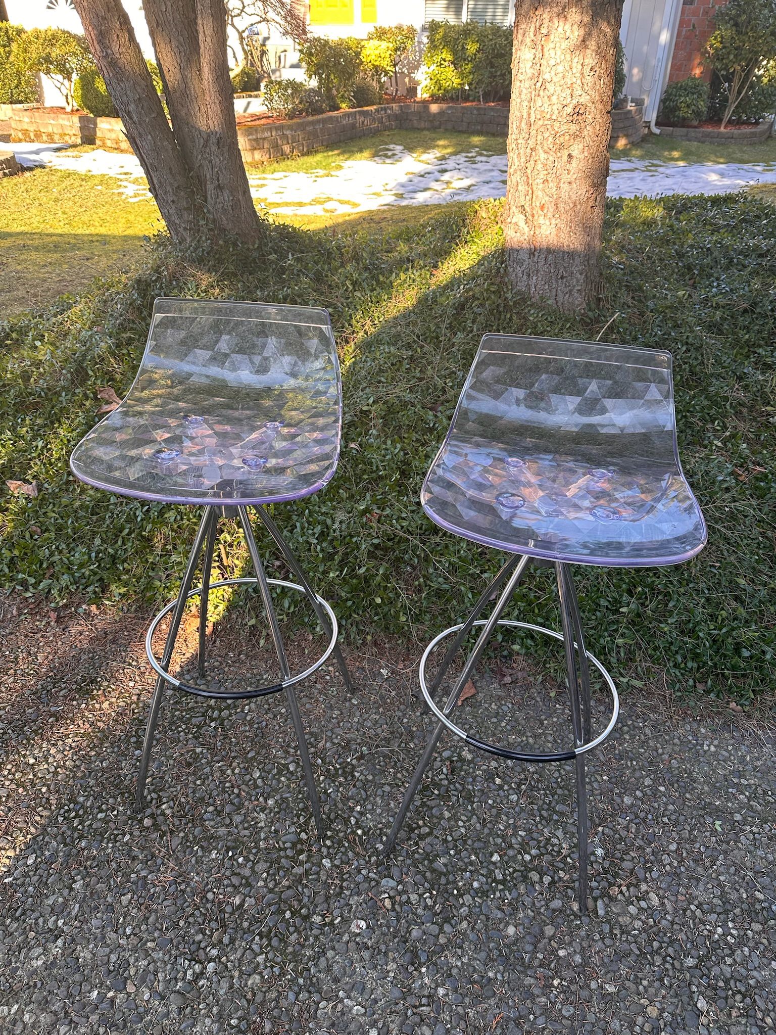 Clear Acrylic swivel barstools
