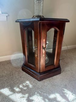 Vintage Hexagonal Glass Display End Tables (2)
