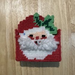 Set of 5 Santa Coasters with Holder 