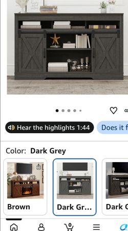 RoyalCraft Farmhouse TV Stand with Sliding Barn Door for TVs up to 65+ Inch, 34" Tall Entertainment Center, Wood Media Console Storage Cabinet Dark Gr