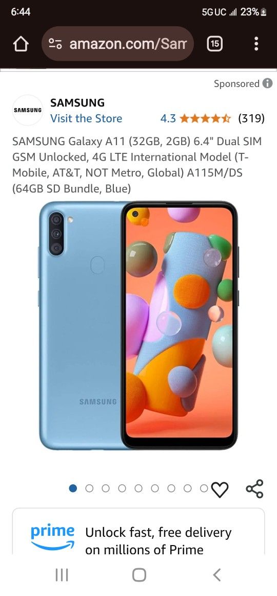 Samsung Galaxy A11 Dual Sim Card Unlocked $79 FIRM PRICE!!!!
