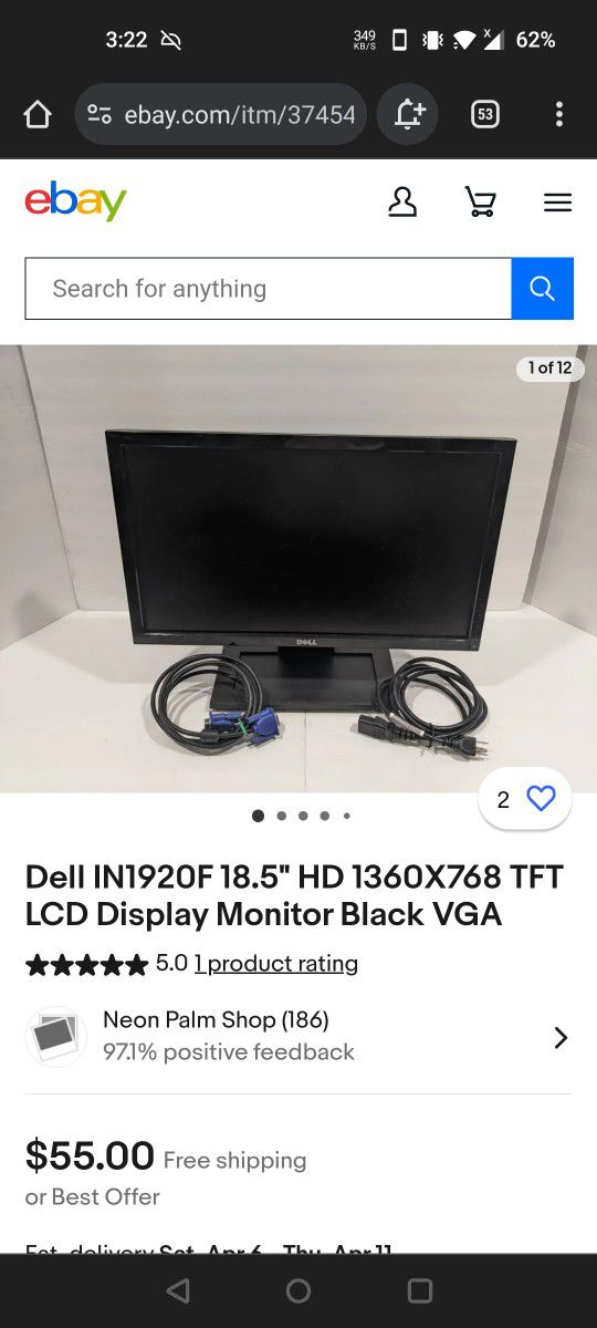 Dell LCD IN1920 Monitor