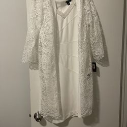 2 Piece White Brianna Miley Size 14 Dress