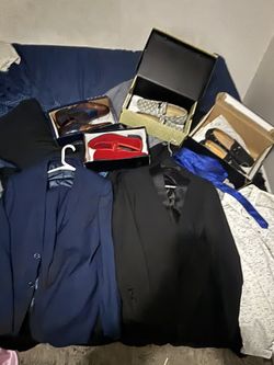 Suit With Pants And Dress Shoes And Tie