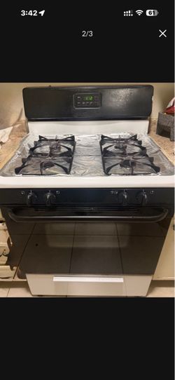 White and Black Gas Range Stove