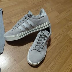 Grey and white adidas