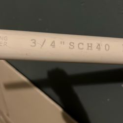 3/4 PVC Pipe 5ft $3