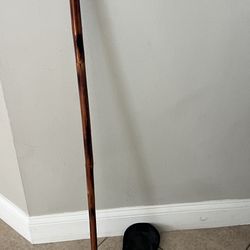 wooden folding cane, three-piece