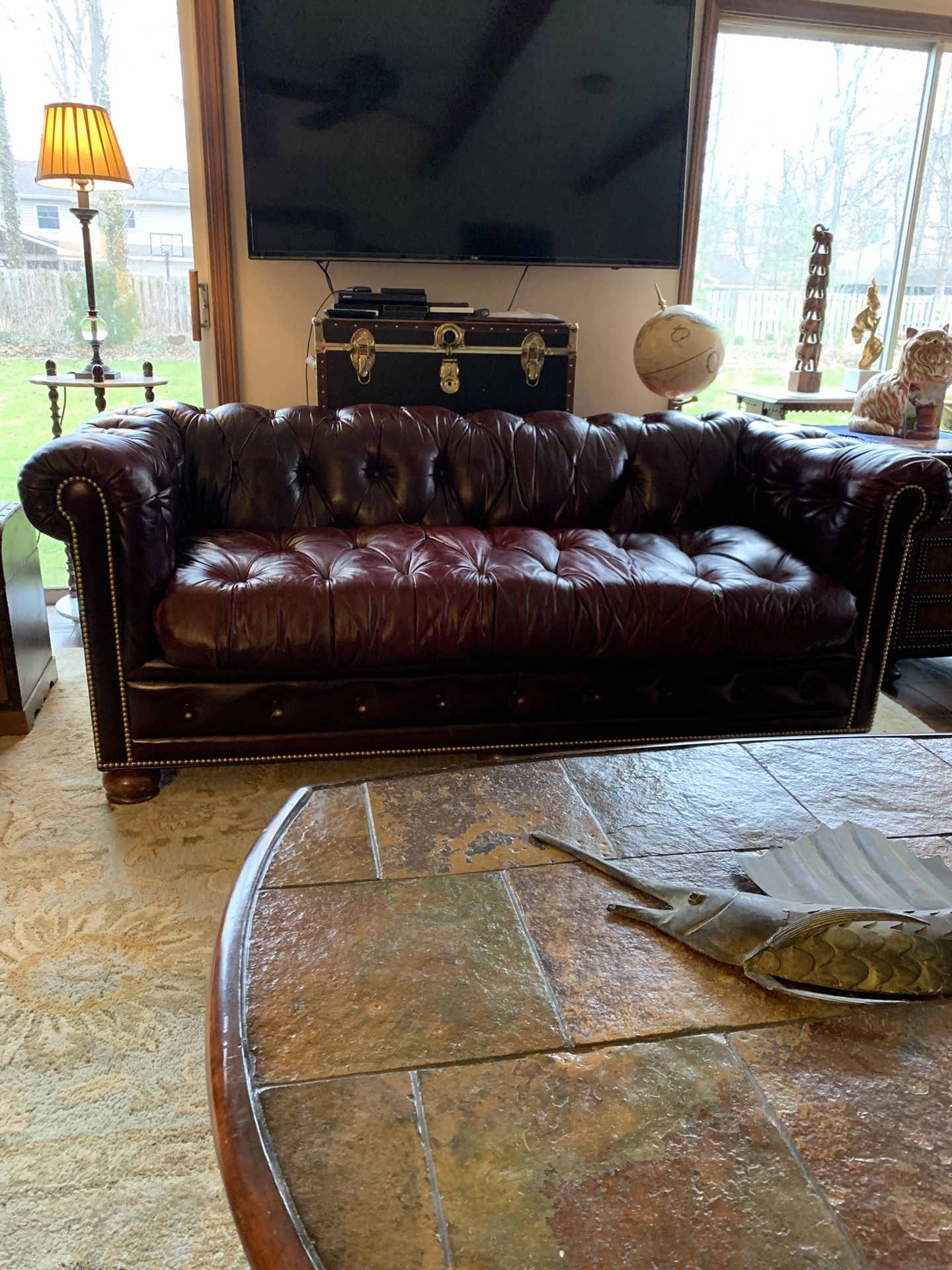Chesterfield Genuine Leather Sofa