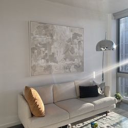 White Boucle couch