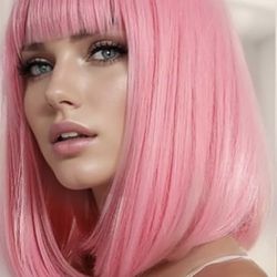 15” Pink Bob Wig