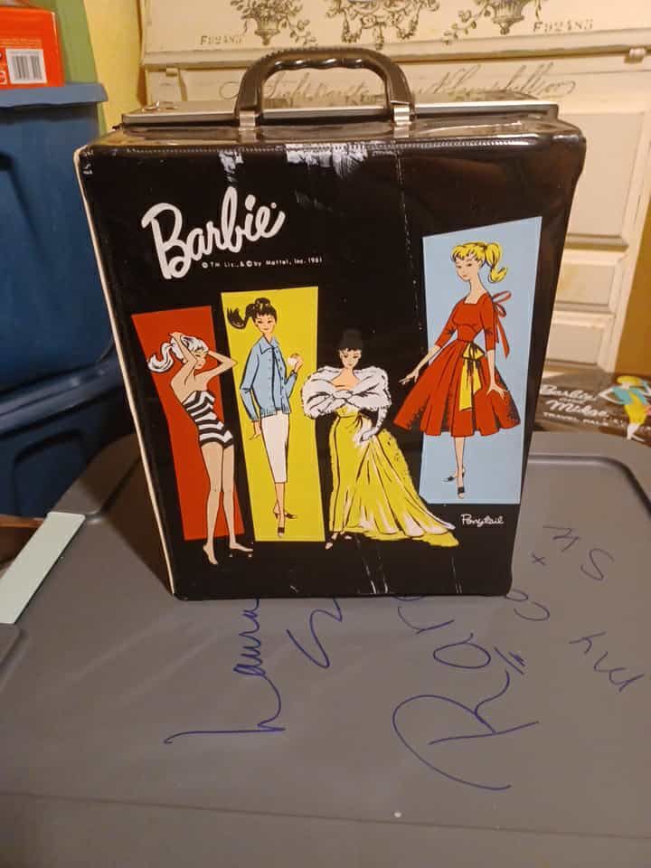 1961 Barbie Ponytail Black Patent Leather Case/Trunk Mattel
