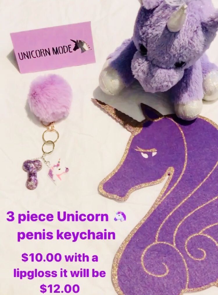 Three piece unicorn 🦄 penis keychain