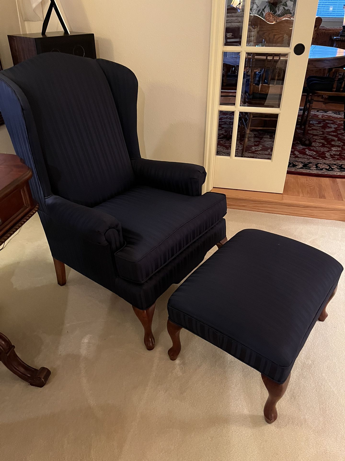 Wing Back Chair And Ottoman