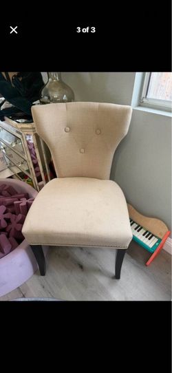Pair of Upholstered Dining Chairs – Tufted with Nailhead Trim
