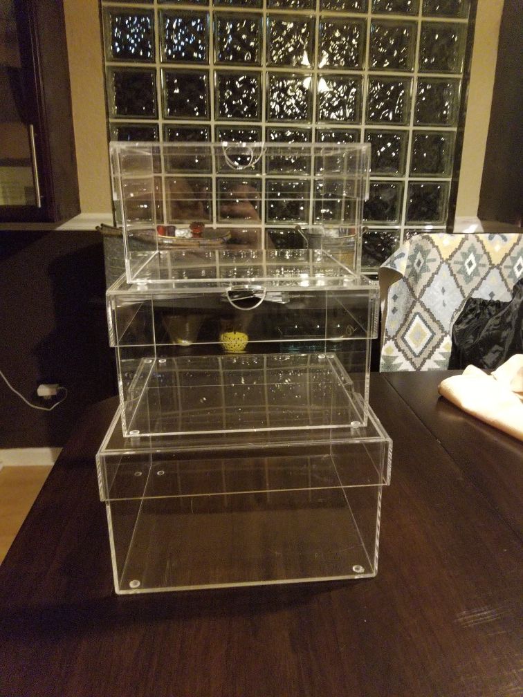 3 Tainoki acrylic storage boxes