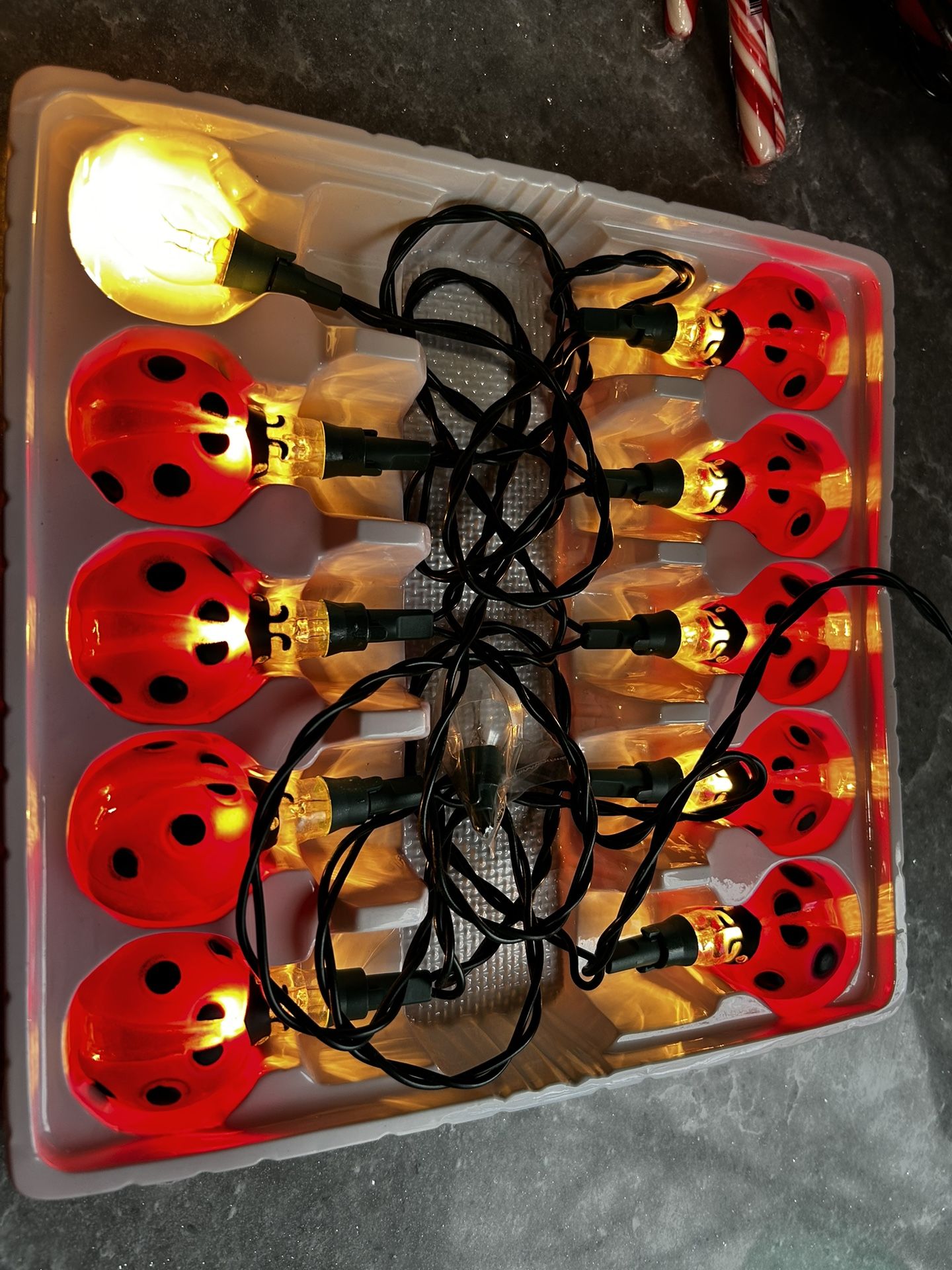Adorable, vintage ladybug string lights
