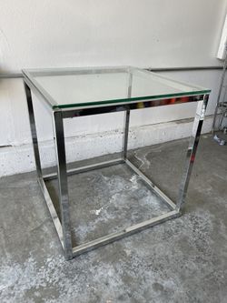 Glass Chrome Side Table