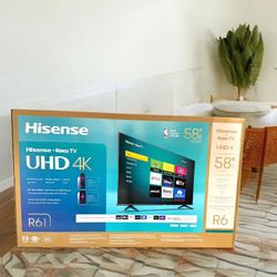 HD323 58” Hisense smart Roku 4k led Uhd tv floor model 