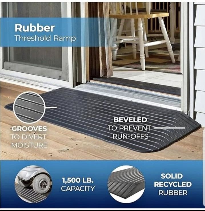 olid Rubber Threshold Ramp 2-1/2" Rise 1,500 lb.Capacity