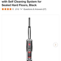 HOOVER Streamline Corded Wet/Dry Hard Floor Cleaner and Vacuum Cleaner with Self Cleaning System for Sealed Hard Floors, Black