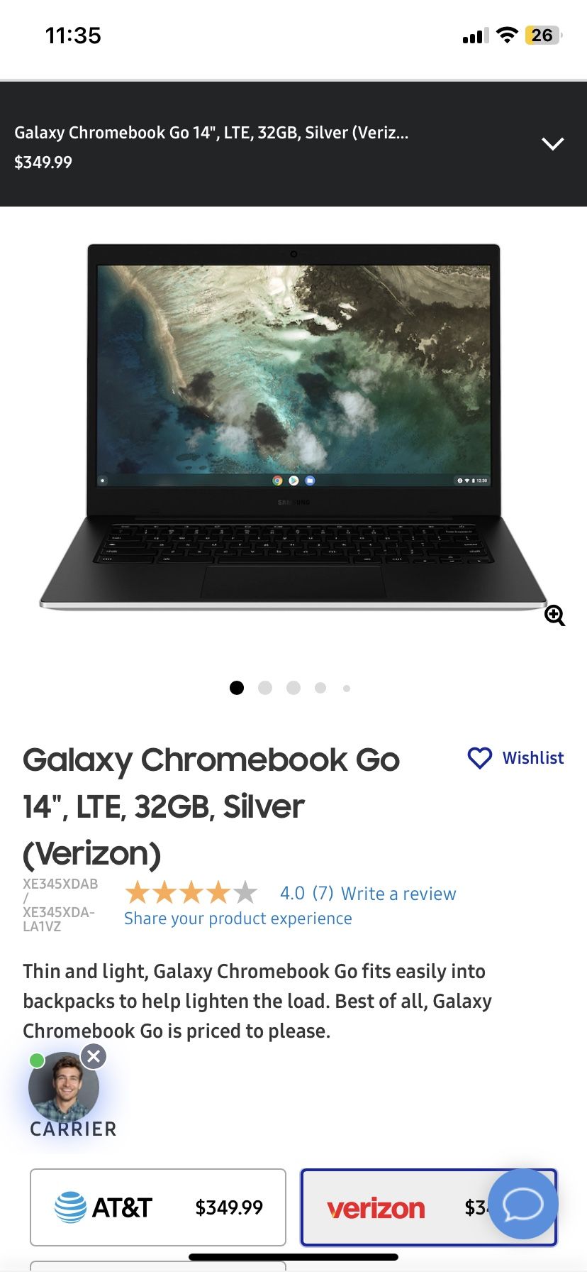 Galaxy Chromebook Go 14’’ LTE 32GB