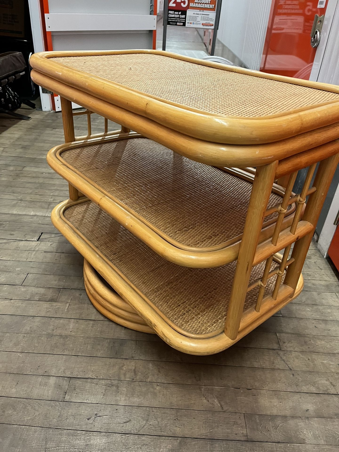 Rattan Lazy Susan service Cart