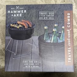 Travel Size 6 Can Cooler And Mini Grill