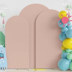 Covers 7.2FT, 6.6FT, 6FT Nude Spandex Fitted Fabric  Cover Set of 3 Round Top Chiara Covers (Only Covers)